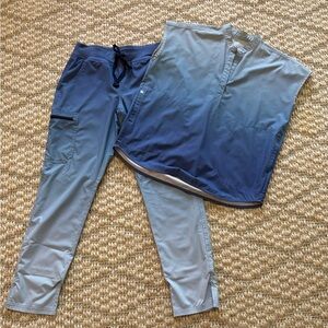 FIGS Blue Ombré Scrubs Set